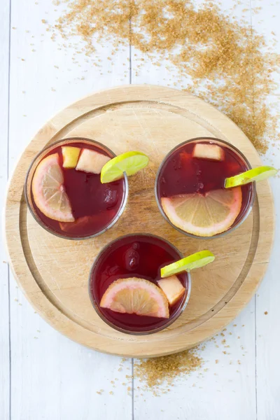 스페인 sangria 과일, 얼음 — 스톡 사진