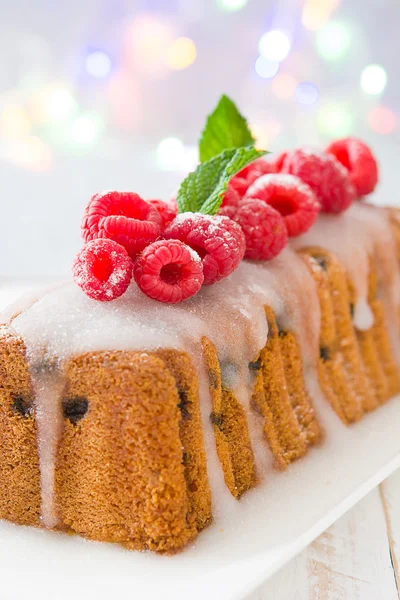 Gâteau aux fruits de Noël aux framboises — Photo
