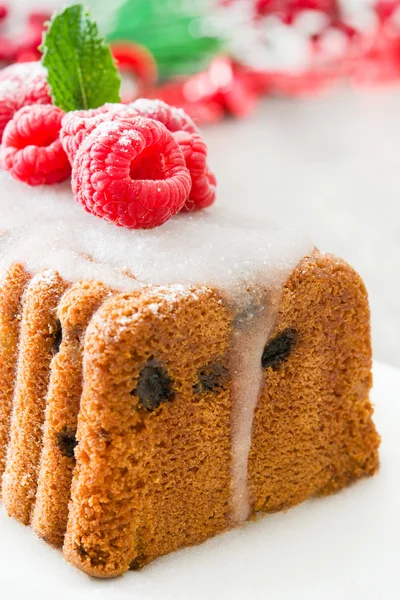 Gâteau aux fruits de Noël aux framboises — Photo