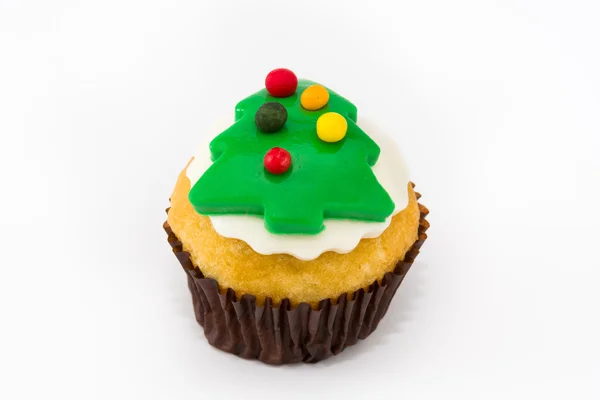 Cupcake di Natale isolati su sfondo bianco — Foto Stock