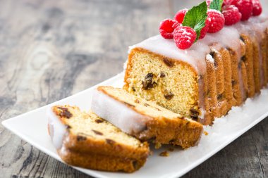 Noel meyveli kek bir rustik ahşap tablo