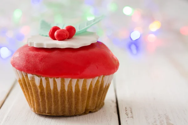 Cupcakes de Natal e decoração de Natal — Fotografia de Stock