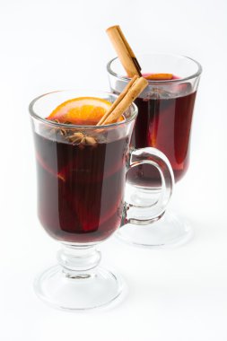 Noel beyaz arka plan üzerinde izole şarap mulled