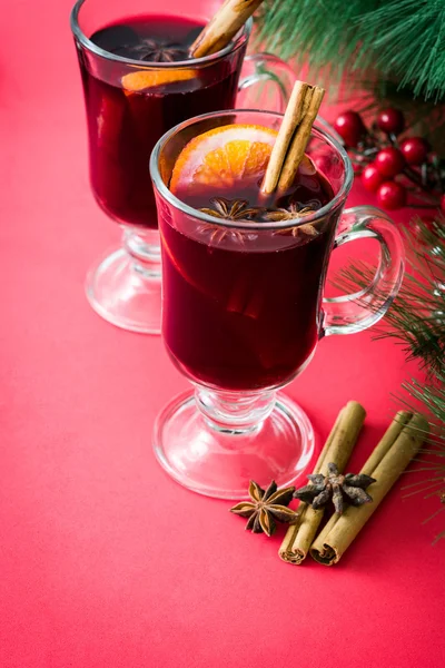 Natal mulled vinho e decoração de Natal — Fotografia de Stock