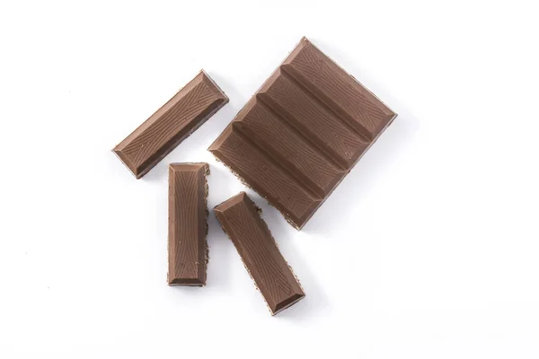 Choklad Turron Nougat Med Puffat Ris Till Jul Isolerad Vit — Stockfoto