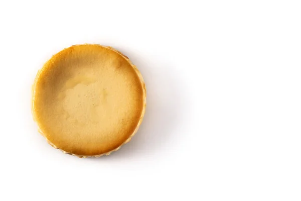 Traditionell New York Cheesecake Isolerad Vit Bakgrund Ovanifrån Kopiera Utrymme — Stockfoto