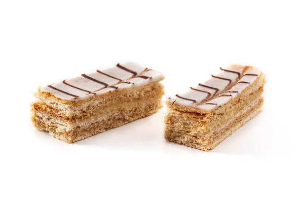 Millefoglie Mille Feuille Française Isolé Sur Fond Blanc — Photo