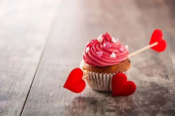 Pastel Decorado Con Corazones Azúcar Para Día San Valentín — Foto de Stock