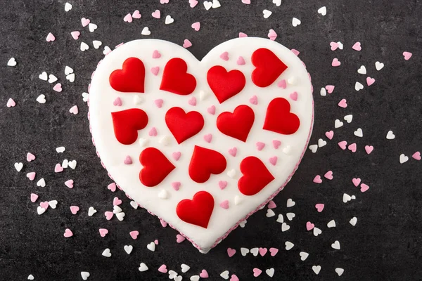 Bolo Coração Para Dia São Valentim Dia Das Mães Aniversário — Fotografia de Stock