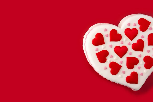 Sevgililer Günü Için Kalp Pastası Anneler Günü Doğum Günü Kırmızı — Stok fotoğraf