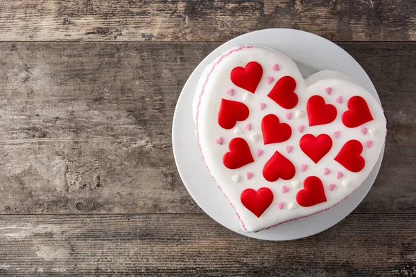 Heart Cake Valentine Day Mother Day Birthday Decorated Sugar Hearts — Stock Photo, Image