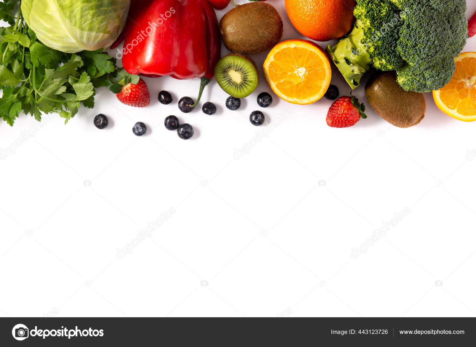 Makanan Dengan Vitamin Tinggi Diisolasi Dengan Latar Belakang Putih Salin Stok Foto C Etorres69 443123726