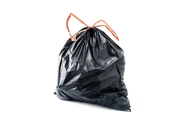 Gray Trash Bag Isolated White Background — Stock Photo, Image