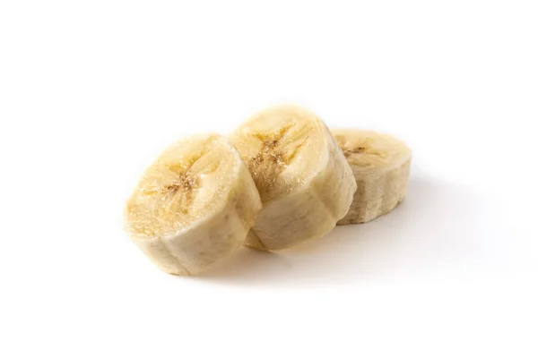 Fette Banana Isolate Sfondo Bianco — Foto Stock