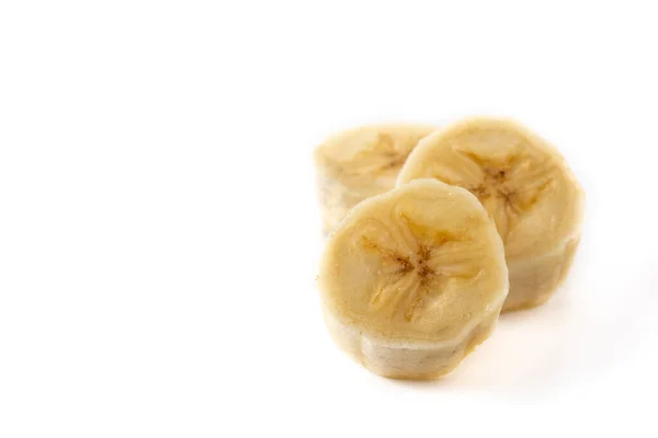 Fette Banana Isolate Sfondo Bianco — Foto Stock