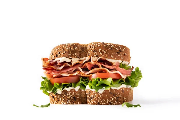 Blt Sandwich Patatine Isolate Sfondo Bianco — Foto Stock