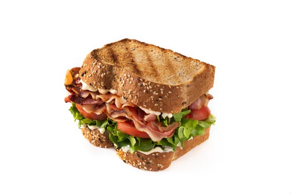 Сэндвич Картошка Фри Белом Фоне — стоковое фото