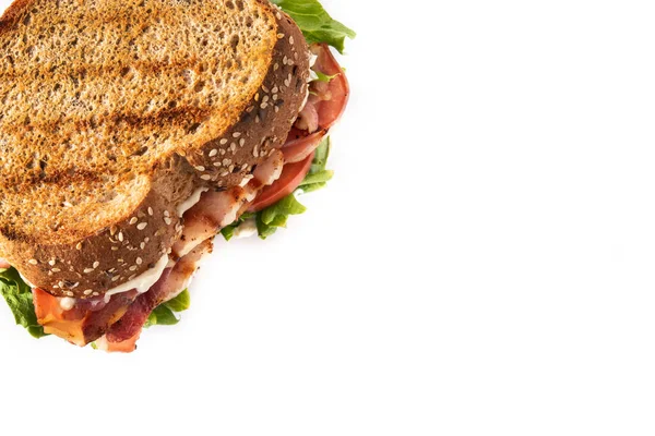 Blt Sandwich Patatine Isolate Sfondo Bianco — Foto Stock