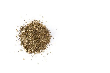 Yerba mate çayı beyaz arka planda izole edilmiş. Geleneksel Arjantin içeceği