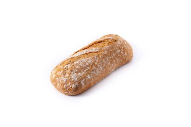 Beyaz arkaplanda izole edilmiş taze ekmek