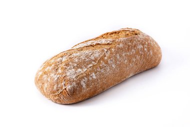 Beyaz arkaplanda izole edilmiş taze ekmek
