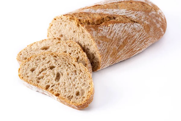 白色背景的新鲜烘焙面包 — 图库照片