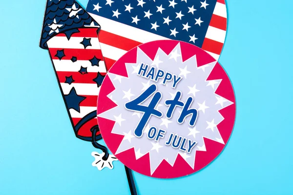 Happy 4Th July Ornament Blue Background — Stock Photo, Image