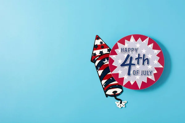 Happy 4Th July Ornament Blue Background Copy Space — Stock Photo, Image