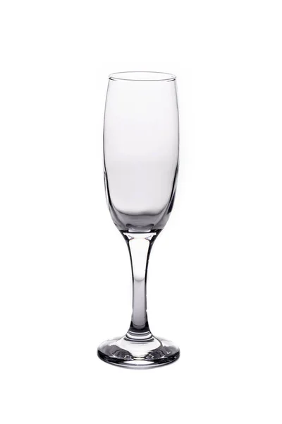 Vuoto Bicchiere Champagne Isolato Sfondo Bianco — Foto Stock