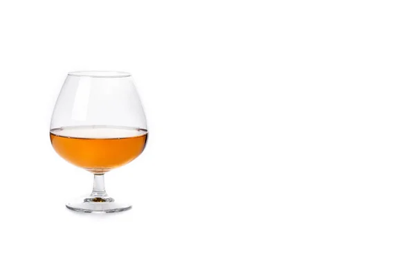 Cognac Whiskey Drank Geïsoleerd Witte Achtergrond — Stockfoto