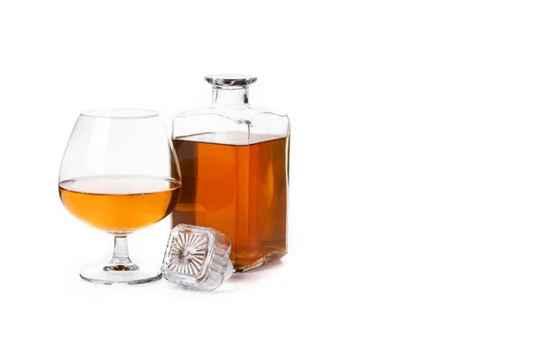 Bevanda Cognac Whisky Isolata Fondo Bianco Copia Spazio — Foto Stock