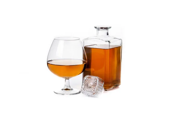 Bebida Coñac Whisky Aislada Sobre Fondo Blanco — Foto de Stock