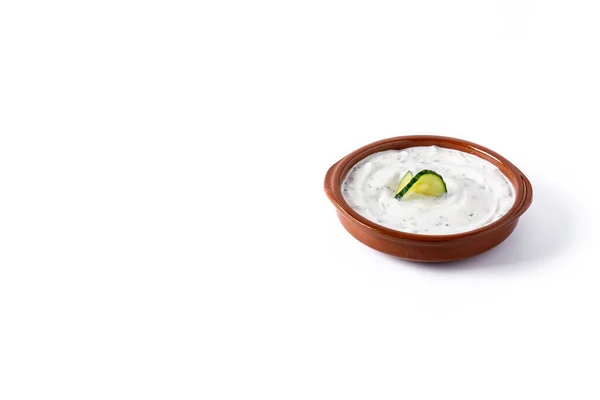 Tzatziki Griego Tradicional Aislado Sobre Fondo Blanco —  Fotos de Stock