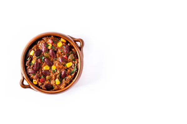 Tradicional Mexicano Tex Mex Chili Con Carne Aislado Sobre Fondo — Foto de Stock