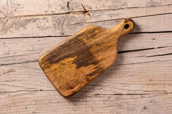 Lege Houten Snijplank Houten Tafel — Stockfoto