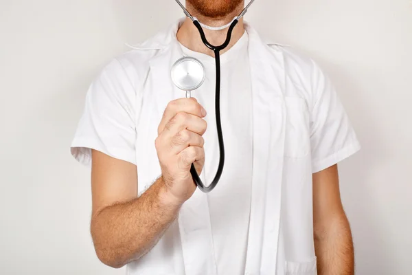 Lékař se stetoskopem — Stock fotografie