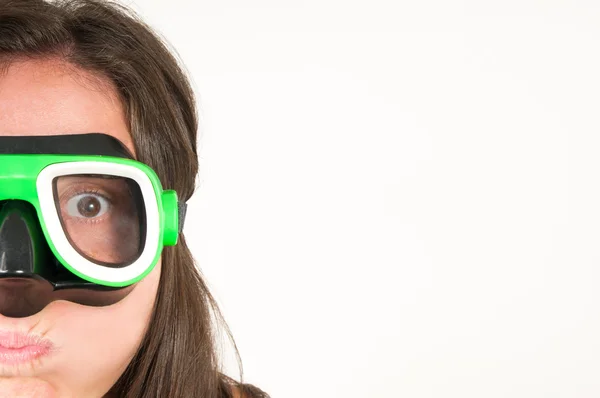 Woman with goggles — Stock Photo, Image