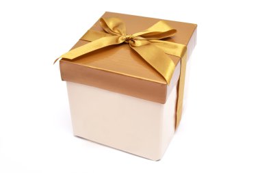 Gold gift box clipart