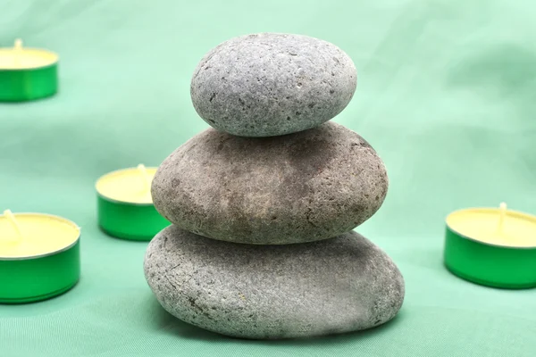 Zen stones and candles — Stock Photo, Image