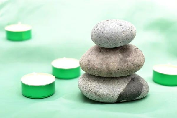 Zen stones and candles — Stock Photo, Image