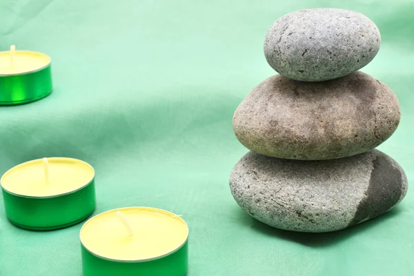 Zen stones and candles — Stock Photo, Image