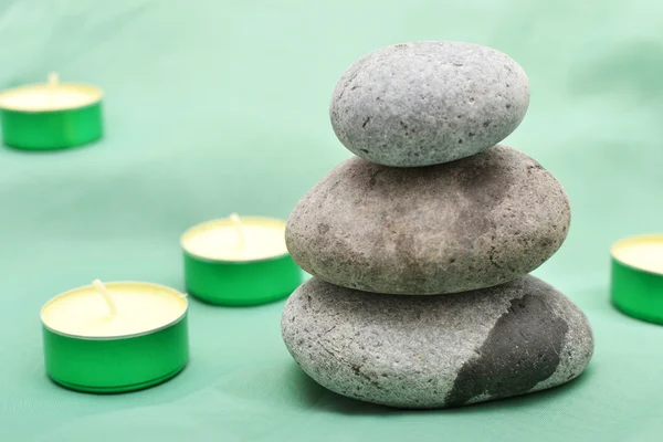 Zen stones and candles — Stock Photo, Image