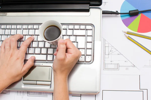 Architect working in his office — Stock Photo, Image