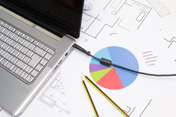 Architect working in his office — Stock Photo, Image