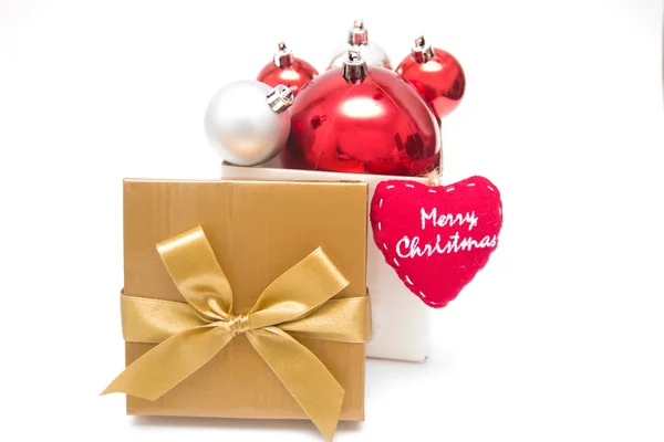 Vánoční koule dárkový box — Stock fotografie