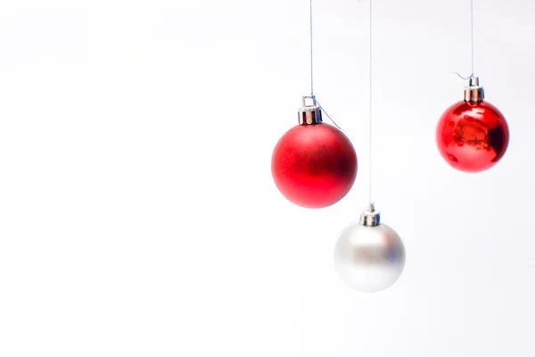 Two Christmas balls hanging — Stock Photo, Image