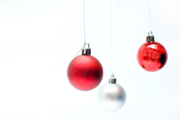 Two Christmas balls hanging — Stock Photo, Image