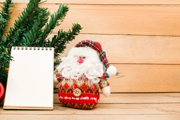 Christmas object and notebook — Stock Photo, Image