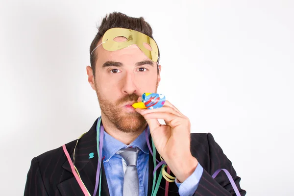 Man celebrating a new year party — Stock Photo, Image