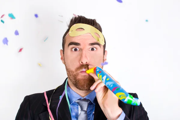 Man celebrating a new year party — Stock Photo, Image